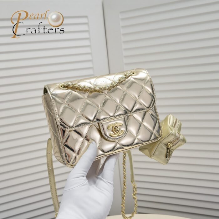 Chanel 24c CF Stars Bag Patent Leather Gold Shoulder Bag Handbag - Image 5