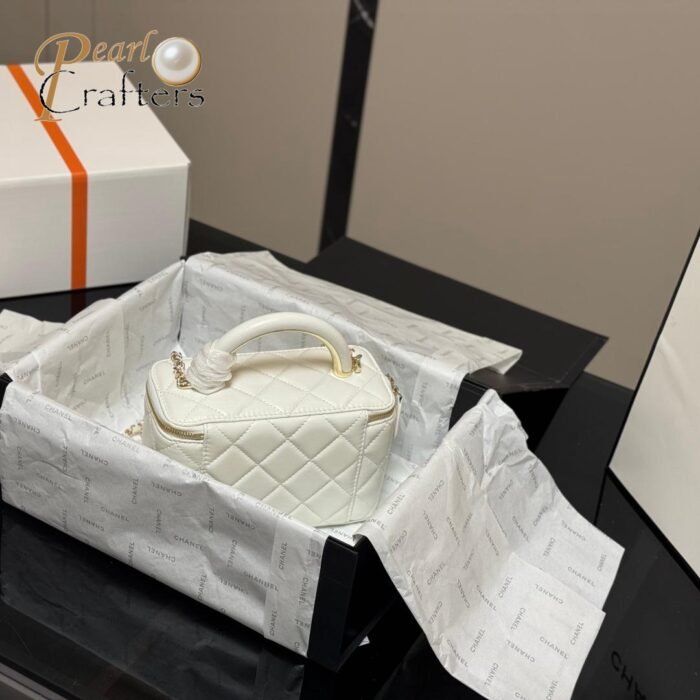 Chanel Square Box with Mirror Cosmetic Case Shoulder Satchel Handbag - Image 12