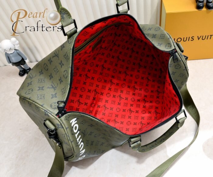 ⁦Louis Vuitton Military Green KEEPALL 50 Travel Bag⁩ - الصورة ⁦6⁩