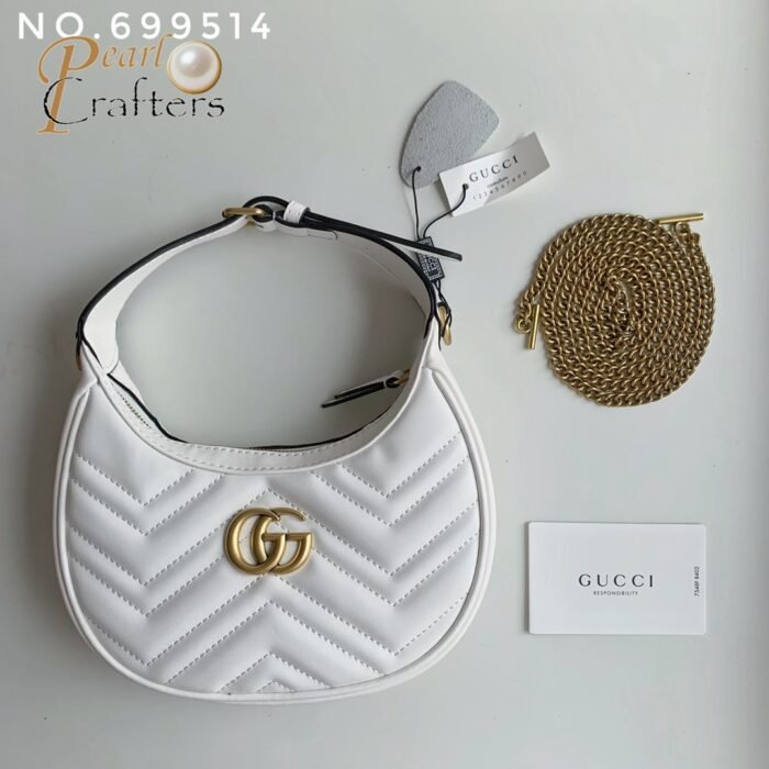 ⁦Gucci Marmnt Half Moon Shoulder Bag Handbag⁩ - الصورة ⁦5⁩