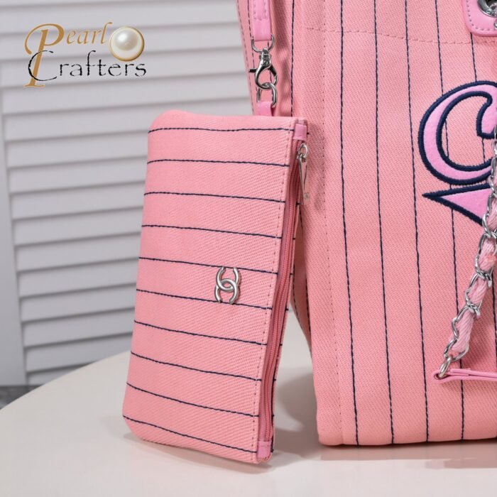 Chanel Cruise Chain Canvas Beach Bag Shopping bag Tote Shoulder Bag Handbag - Image 7
