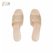 ⁦Gucci Mesh High heel Sandals Slide Sandal⁩ - الصورة ⁦3⁩