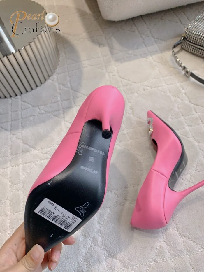 ⁦Balenciaga Classic Pointed Toe High Heel Mule Half Sandals Slipper Heels Shoes⁩ - الصورة ⁦9⁩