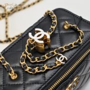 Chanel Handle Vanity Case with Mirror and Chain Black Shoulder Bag Handbag - Image 8