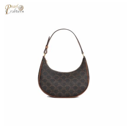 Celine Triomphe Half Moon Leather Handbag Shoulder Bag
