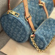 Louis Vuitton LV Denim PAPILLON Handbag Shoulder Bag - Image 8