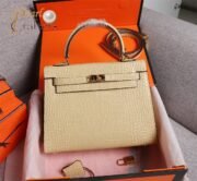 ⁦Hermes Kelly Gold Buckle Bag-Crocodile Handbag Shoulder Bag⁩ - الصورة ⁦11⁩