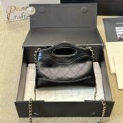 CHANEL 31 Mini Cowhide Shoulder Bag Black - Image 7