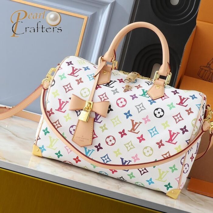 ⁦Louis Vuitton LV Takashi Murakami Nano Speedy Crossbody Shoulder Bag M13805 M13257⁩ - الصورة ⁦1⁩