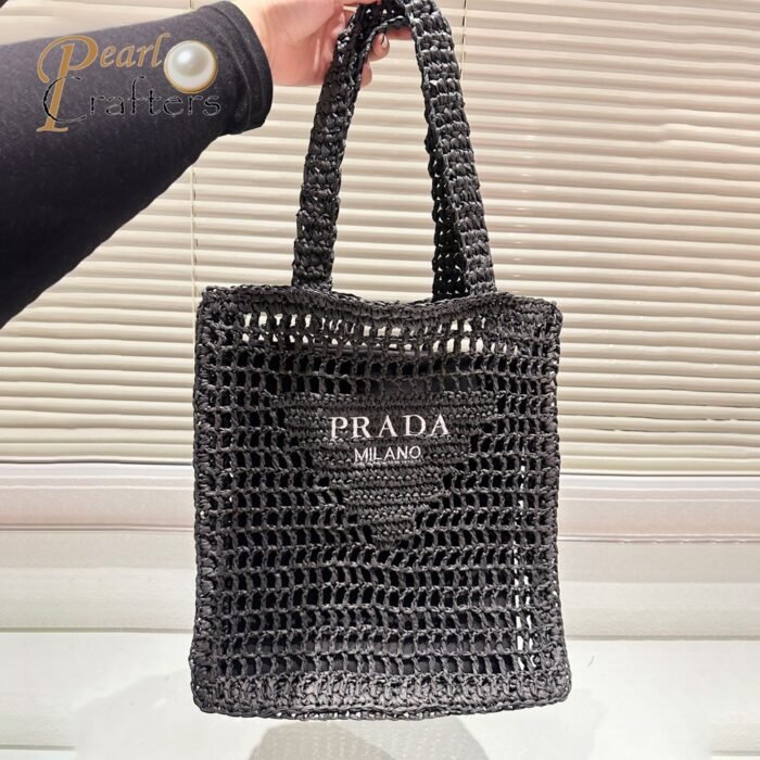 ⁦Prada Grass Woven Shoulder Bag Handbag⁩ - الصورة ⁦10⁩