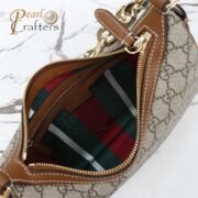 Women's Gray Gg Emblem Small Canvas Shoulder Bag(10a mirror version) - Image 5