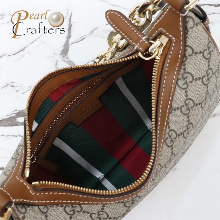 Women's Gray Gg Emblem Small Canvas Shoulder Bag(10a mirror version) - Image 5