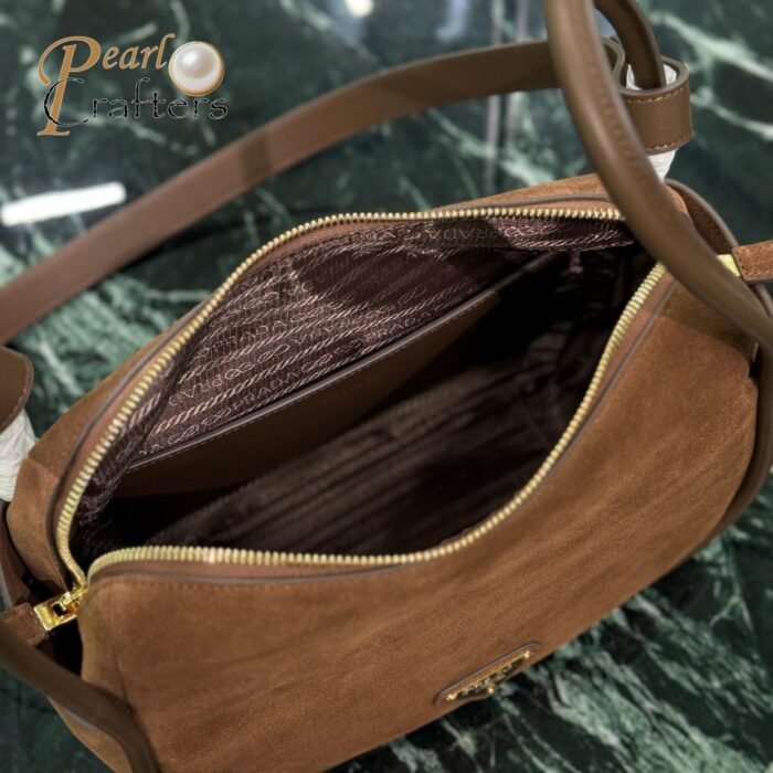 Prada Darling Suede Handbag 10A quality 1BE078 - Image 6