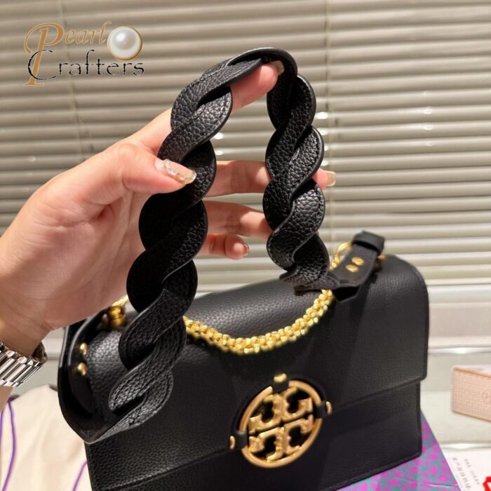 Tory Burch Miller Flap Leather Shoulder Bag with Braided Strap - Image 6