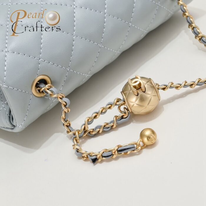 Chanel Cross Body Metal Ball Chain Shoulder Bag Handbag - Image 6