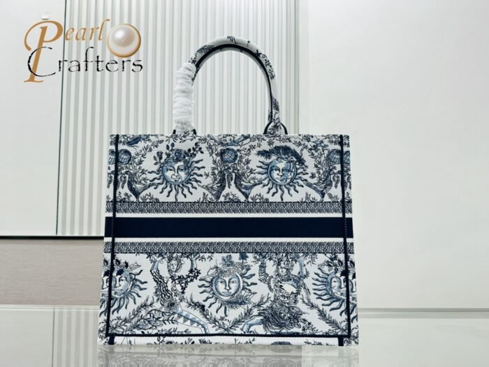 Dior Book Tote Embroider Large Shoulder Bag Handbag - Image 4