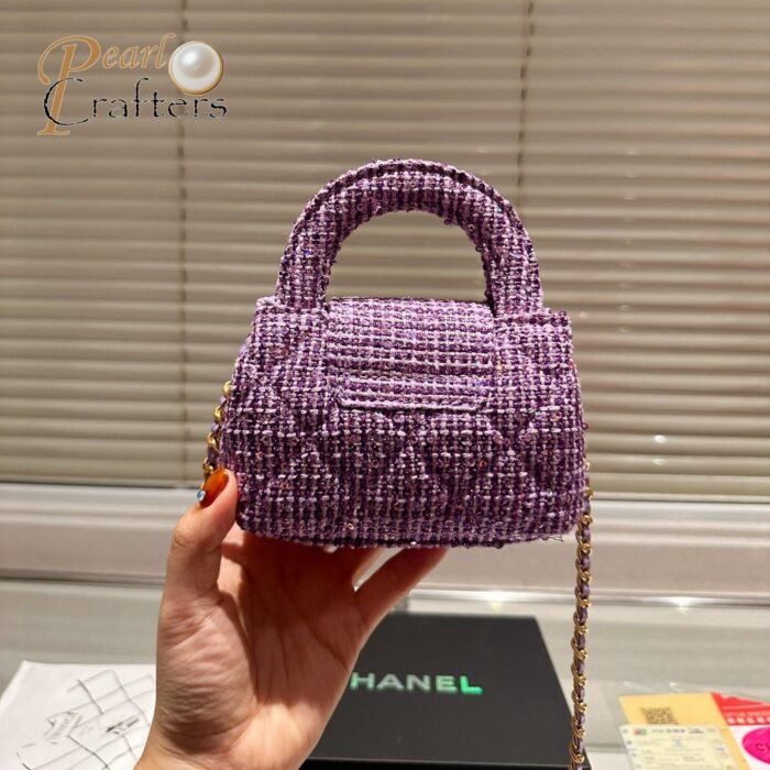Chanel Kelly Shopping Bag Cotton Tweed - Image 3