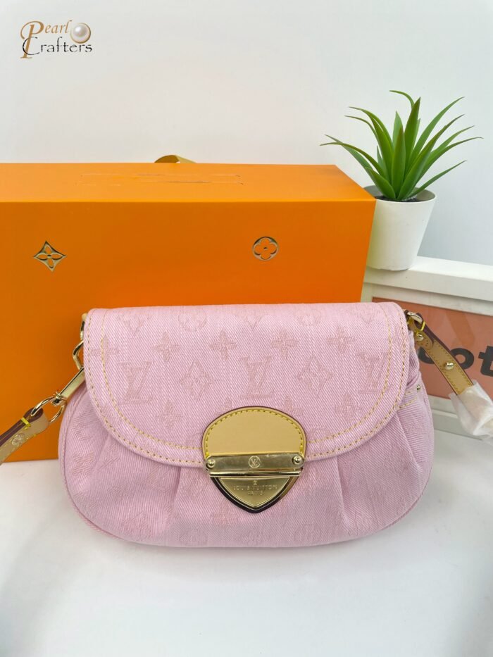 ⁦Louis Vuitton LV Monogram Denim Sunset M13347 Shoulder Bag Handbag⁩ - الصورة ⁦6⁩