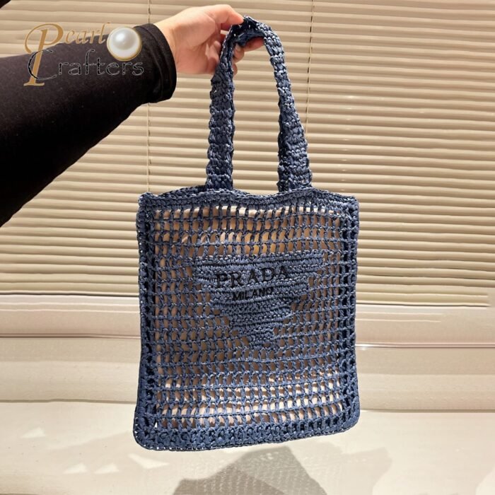 ⁦Prada Grass Woven Shoulder Bag Handbag⁩ - الصورة ⁦12⁩