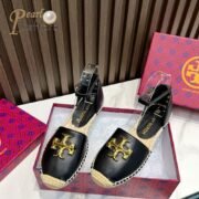 ⁦Tory Burch Eleanor D'orsay Stylish Flip-flops With Hemp Bottoms Sandals Slide⁩ - الصورة ⁦4⁩