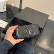 ⁦Chanel Top Handle Vanity Case with Mirror and Chain Black Shoulder Bag Handbag⁩ - الصورة ⁦7⁩