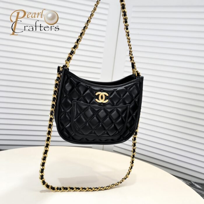 ⁦Chanel 24S Half Moon  Hobo Underarm Bag  Shoulder Bag Handbag⁩ - الصورة ⁦5⁩