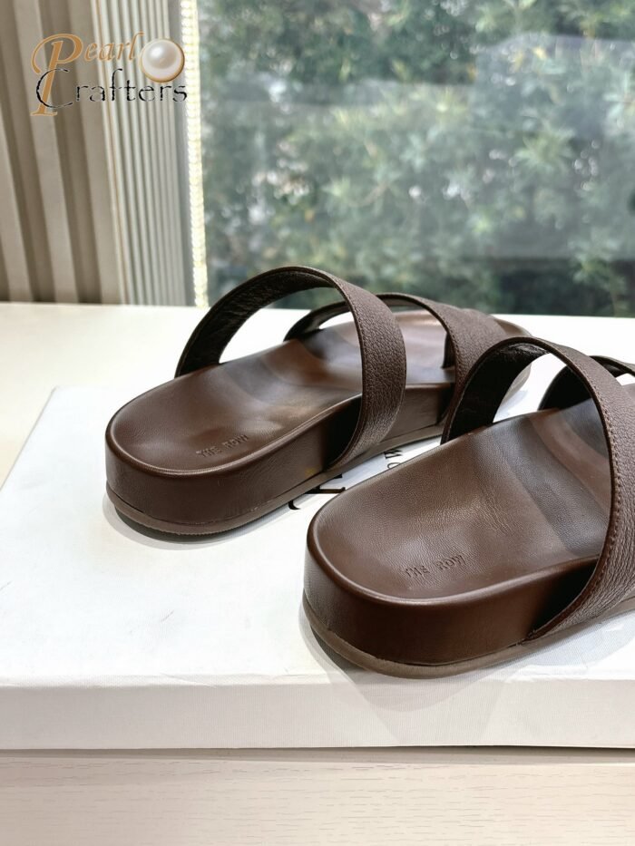 ⁦The Row Round toeFlat Loafers Sandals Slipper Shoes⁩ - الصورة ⁦9⁩