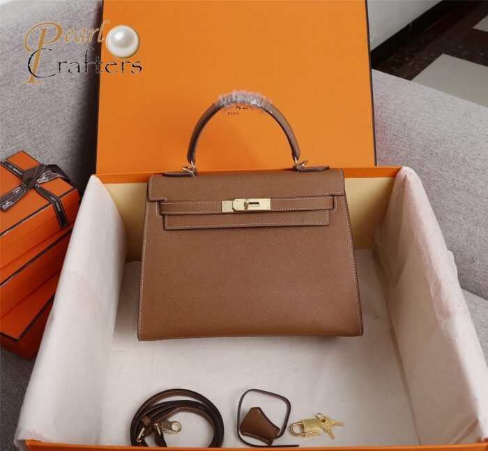 Hermes Kelly Gold Buckle Bag-Epsom Shoulder Bag Handbag - Image 10