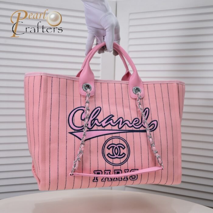 Chanel Cruise Chain Canvas Beach Bag Shopping bag Tote Shoulder Bag Handbag - Image 5