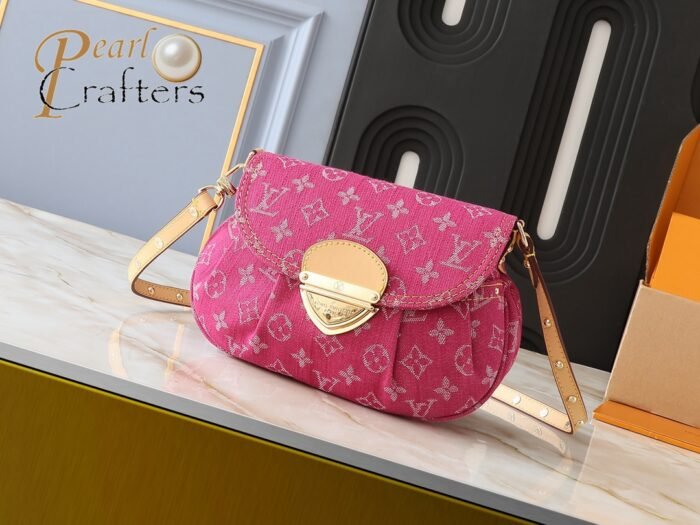 ⁦Louis Vuitton LV Monogram Denim Sunset M13347 Shoulder Bag Handbag⁩ - الصورة ⁦13⁩