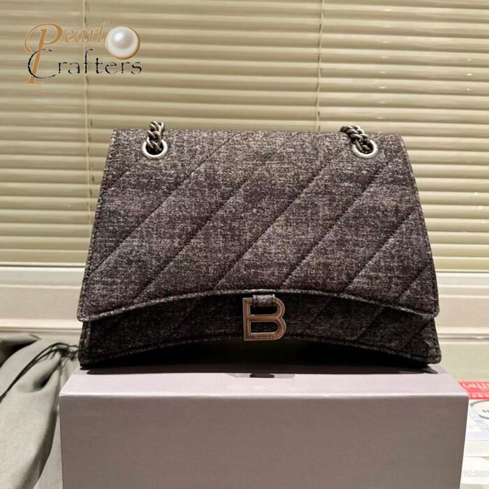 Balenciaga Crush Quilted Denim Bag - Image 3