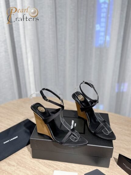 Saint Laurent YSL Thick Heeled Heels Sandals Slippers Shoes
