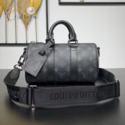 Louis Vuitton Keepall 25 Bandouliere Monogram Eclipse Reverse Canvas Satchel Bag(10a mirror version)