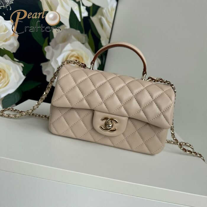 Chanel Classic Mini Flap Bag Top Handle Shoulder Bag Handbag 10A - Image 22