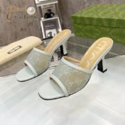 ⁦Gucci Mesh High heel Sandals Slide Sandal⁩ - الصورة ⁦5⁩