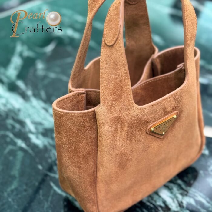 Prada mini suede tote bag 10A quality 1BA349 - Image 5