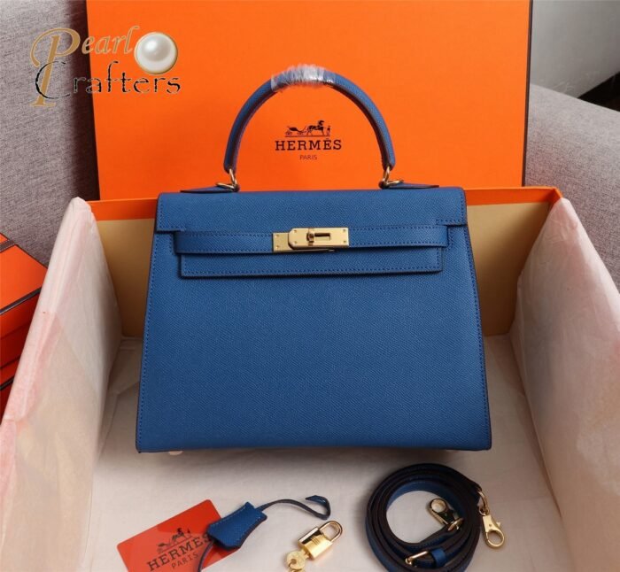 Hermes Kelly Gold Buckle Bag-Epsom Shoulder Bag Handbag - Image 9