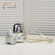 Chanel 24c CF Stars Bag Patent Leather Silver Shoulder Bag Handbag - Image 2