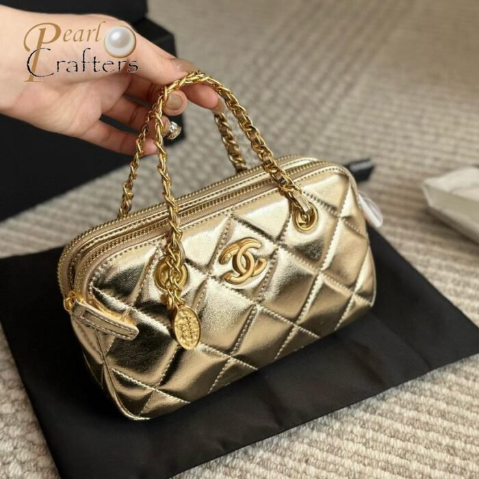 Chanel 23K Gold Coin Mobile Phone Bag Handbag Shoulder Crossbody Bag - Image 9