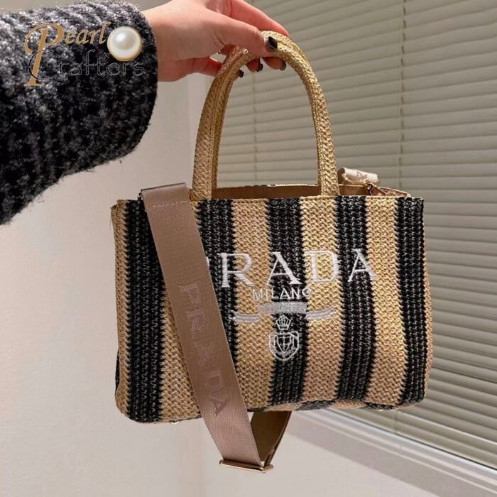 Prada Crochet Handbag Tote Bag - Image 5