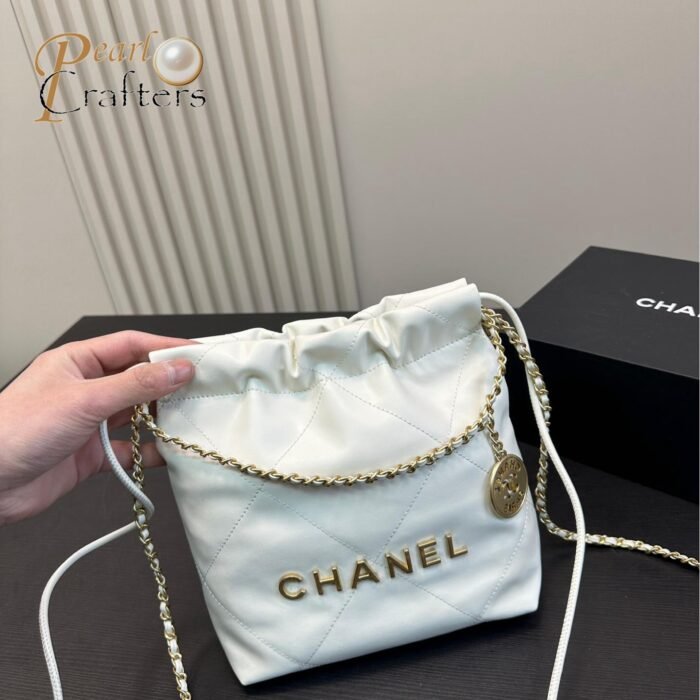 ⁦Chanel 23 Bag Calfskin Bucket Bag Shoulder Crossbody Bag⁩ - الصورة ⁦11⁩
