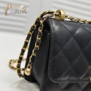 ⁦Chanel WOC Double Gold Ball Chain Mini Shoulder Bag Handbag⁩ - الصورة ⁦6⁩