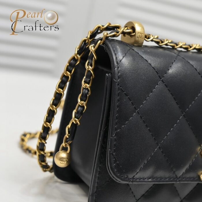 ⁦Chanel WOC Double Gold Ball Chain Mini Shoulder Bag Handbag⁩ - الصورة ⁦6⁩