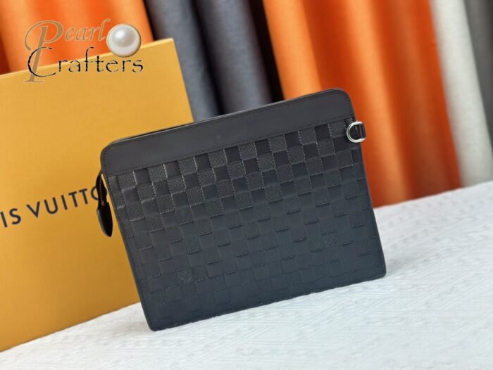 ⁦Louis Vuitton Pochette Jour Monogram Eclipse M82080 Clutch Bag Handbag⁩ - الصورة ⁦4⁩