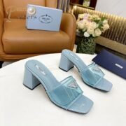 Prada  Leather Chunky Sandals Slide Sandal - Image 3