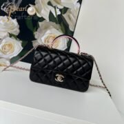 Chanel Classic Mini Flap Bag Top Handle Shoulder Bag Handbag 10A - Image 9