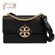 Tory Burch Miller Flap Leather Shoulder Bag with Braided Strap