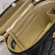 Chanel Handle Vanity Case with Mirror and Chain Black Shoulder Bag Handbag - Image 10