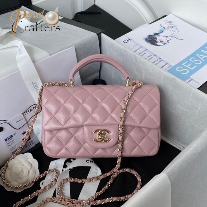 ⁦Chanle Lambskin Mini Top Handle CF Shoulder Bag⁩ - الصورة ⁦5⁩