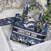 Dior The LADY D-LITE Bag Blue Dior Palms Embroidery M0565OREU_M928 - Image 2